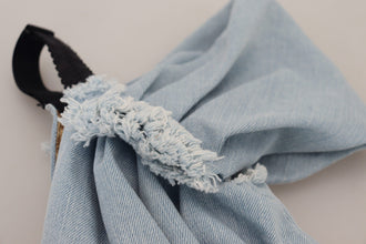 Two Tone Blue Patchwork Denim Mini Dress Dolce & Gabbana
