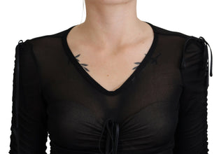 Black Viscose Bodycon Sheath Midi Dress Dolce & Gabbana