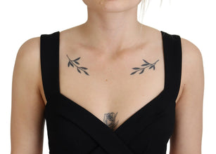 Black Viscose Bodycon Sheath Midi Dress Dolce & Gabbana