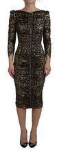 Multicolor Leopard Bodycon Sheath Midi Dress Dolce & Gabbana