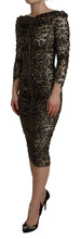 Multicolor Leopard Bodycon Sheath Midi Dress Dolce & Gabbana