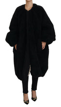 Black Cashmere Blend Faux Fur Coat Jacket Dolce & Gabbana
