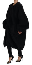 Black Cashmere Blend Faux Fur Coat Jacket Dolce & Gabbana