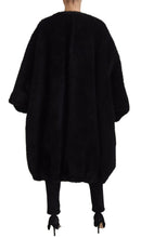 Black Cashmere Blend Faux Fur Coat Jacket Dolce & Gabbana