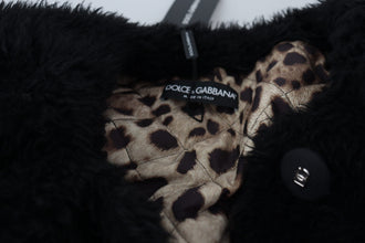 Black Cashmere Blend Faux Fur Coat Jacket Dolce & Gabbana