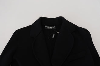 Black Button Cardigan Blazer Viscose Jacket Dolce & Gabbana