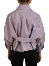 Purple Cotton Button Down Cropped Jacket Dolce & Gabbana