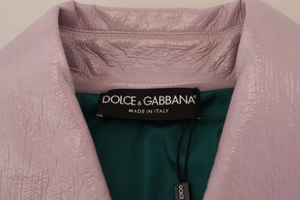 Purple Cotton Button Down Cropped Jacket Dolce & Gabbana