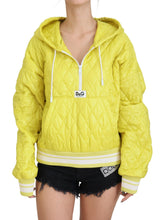 Yellow Nylon Quilted Hooded Pullover Jacket Dolce & Gabbana