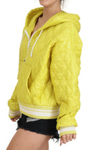 Yellow Nylon Quilted Hooded Pullover Jacket Dolce & Gabbana