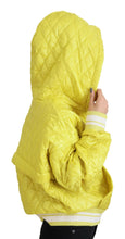 Yellow Nylon Quilted Hooded Pullover Jacket Dolce & Gabbana