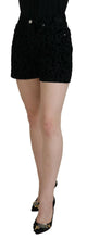 Black Denim Cotton Stretch Hot Pants Shorts Dolce & Gabbana