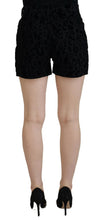 Black Denim Cotton Stretch Hot Pants Shorts Dolce & Gabbana