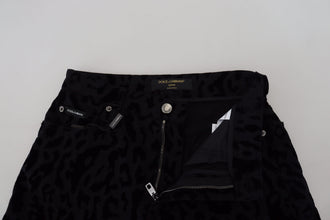 Black Denim Cotton Stretch Hot Pants Shorts Dolce & Gabbana