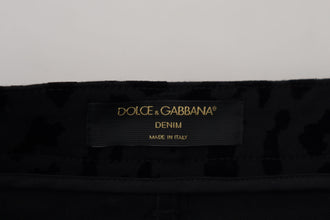 Black Denim Cotton Stretch Hot Pants Shorts Dolce & Gabbana