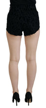 Black Denim Cotton Stretch Hot Pants Shorts Dolce & Gabbana