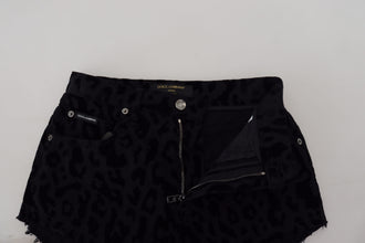 Black Denim Cotton Stretch Hot Pants Shorts Dolce & Gabbana