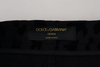 Black Denim Cotton Stretch Hot Pants Shorts Dolce & Gabbana
