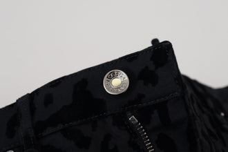 Black Denim Cotton Stretch Hot Pants Shorts Dolce & Gabbana