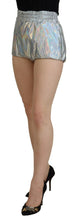 Silver Holographic High Waist Hot Pants Shorts Dolce & Gabbana