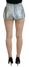 Silver Holographic High Waist Hot Pants Shorts Dolce & Gabbana