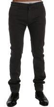 Gray Cotton Stretch Chinos Pants GF Ferre