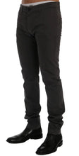 Gray Cotton Stretch Chinos Pants GF Ferre