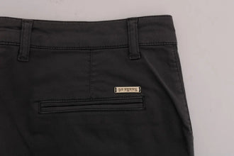 Gray Cotton Stretch Chinos Pants GF Ferre