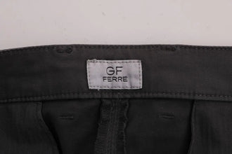 Gray Cotton Stretch Chinos Pants GF Ferre