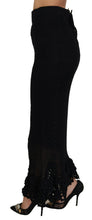 Black Knitted Cotton High Waist Mermaid Skirt Dolce & Gabbana
