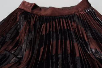 Brown Polyester High Waist A-line Maxi Skirt Dolce & Gabbana