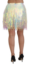 Multicolor Iridescent Fringed Tulle Skirt Dolce & Gabbana
