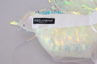 Multicolor Iridescent Fringed Tulle Skirt Dolce & Gabbana