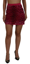 Pink Leopard High Waist A-line Mini Skirt Dolce & Gabbana