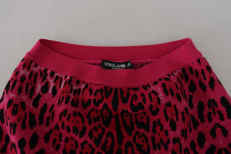 Pink Leopard High Waist A-line Mini Skirt Dolce & Gabbana