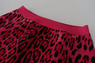 Pink Leopard High Waist A-line Mini Skirt Dolce & Gabbana