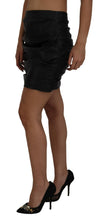 Black Lambskin Leather A-line Mini Skirt Dolce & Gabbana