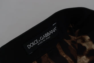 Black Lambskin Leather A-line Mini Skirt Dolce & Gabbana