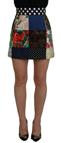 Multicolor Majolica Patchwork Mini Skirt Dolce & Gabbana