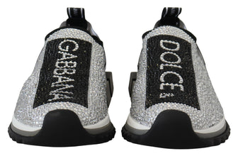 Silver Rhinestones Sorrento Sneakers Shoes Dolce & Gabbana