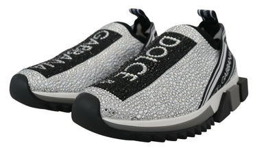 Silver Rhinestones Sorrento Sneakers Shoes Dolce & Gabbana
