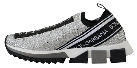 Silver Rhinestones Sorrento Sneakers Shoes Dolce & Gabbana