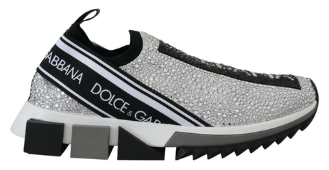 Silver Rhinestones Sorrento Sneakers Shoes Dolce & Gabbana