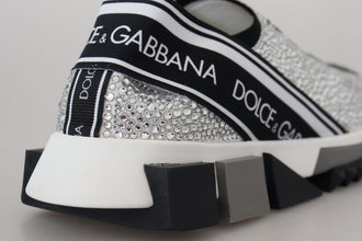 Silver Rhinestones Sorrento Sneakers Shoes Dolce & Gabbana