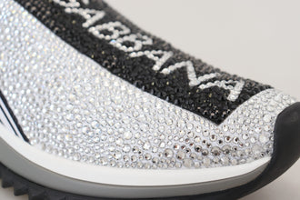Silver Rhinestones Sorrento Sneakers Shoes Dolce & Gabbana