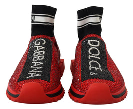 Red Bling Sorrento Sneakers Socks Shoes Dolce & Gabbana