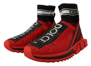 Red Bling Sorrento Sneakers Socks Shoes Dolce & Gabbana
