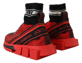 Red Bling Sorrento Sneakers Socks Shoes Dolce & Gabbana