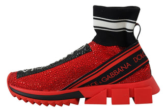 Red Bling Sorrento Sneakers Socks Shoes Dolce & Gabbana