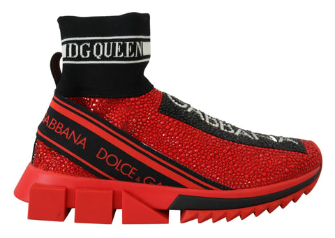 Red Bling Sorrento Sneakers Socks Shoes Dolce & Gabbana